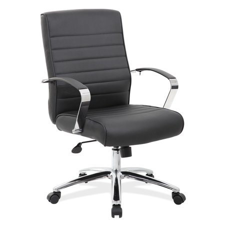 OFFICESOURCE Studio Collection Mid Back Chair with Chrome Frame 696VBK